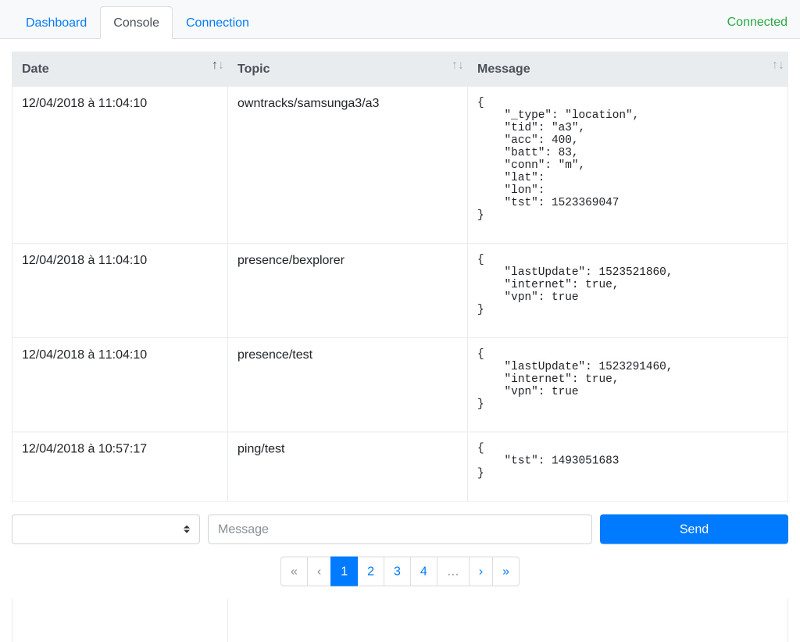 MQTT console