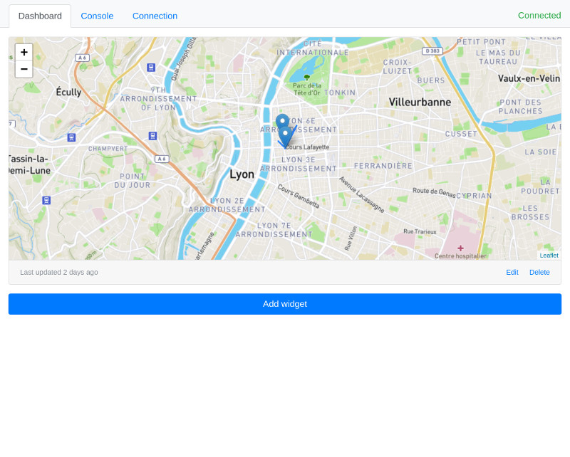 MQTT dashboard with map